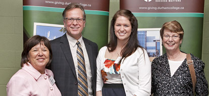 Durham College president Don Lovisa with college faculty members