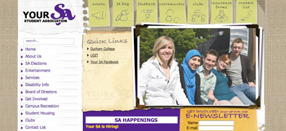 Screenshot of the Student Association website
