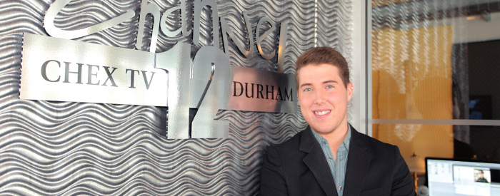 A journalism student on placement at a local television channel